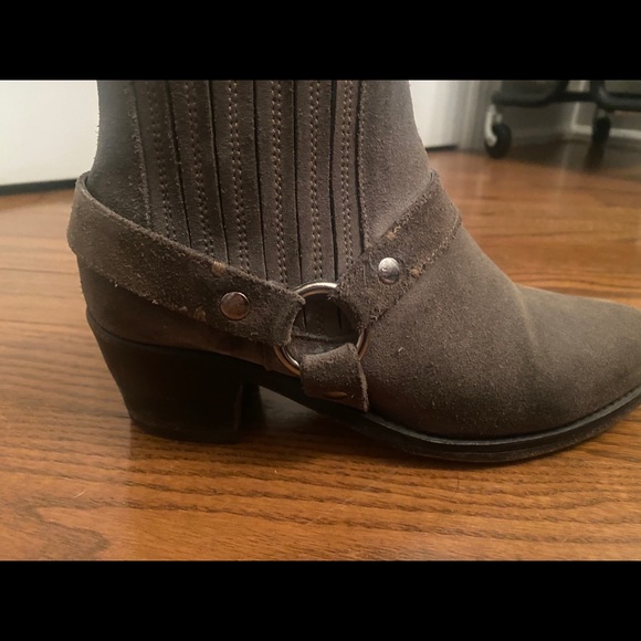 ALLSAINTS GREY SUEDE BOOTIE - Picture 3 of 5